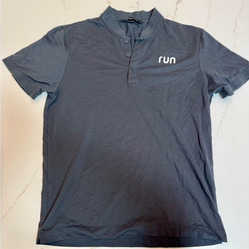 Men's Black Run  Polo Shirt size Medium